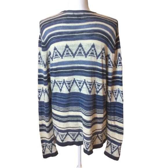 Chaps Aztec Print Lightweight Cotton Open Cardigan Size Large - Picture 2 of 8